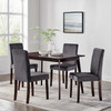 Modway Prosper 5 Piece Upholstered Velvet Dining Set EEI-4180-CAP-GRY Cappuccino Gray