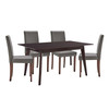 Modway Prosper 5 Piece Faux Leather Dining Set EEI-4181-CAP-GRY Cappuccino Gray