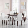 Modway Prosper 5 Piece Faux Leather Dining Set EEI-4181-CAP-WHI Cappuccino White