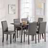 Modway Prosper 7 Piece Faux Leather Dining Set EEI-4182-CAP-GRY Cappuccino Gray