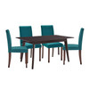 Modway Prosper 5 Piece Upholstered Fabric Dining Set EEI-4183-CAP-TEA Cappuccino Teal