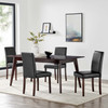 Modway Prosper 5 Piece Faux Leather Dining Set EEI-4187-CAP-BLK Cappuccino Black