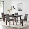 Modway Prosper 5 Piece Faux Leather Dining Set EEI-4187-CAP-GRY Cappuccino Gray