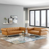 Modway Idyll Tufted Upholstered Leather Sofa and Loveseat Set EEI-4189-TAN-SET Tan