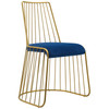 Modway Rivulet Gold Stainless Steel Performance Velvet Dining Chair Set of 2 EEI-4232-GLD-NAV Gold Navy