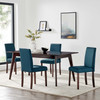 Modway Prosper 5 Piece Upholstered Fabric Dining Set EEI-4285-CAP-BLU Cappuccino Blue