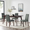 Modway Prosper 5 Piece Upholstered Fabric Dining Set EEI-4285-CAP-GRY Cappuccino Gray