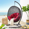Modway Encase Swing Outdoor Patio Lounge Chair EEI-739-RED-SET Red