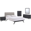 Modway Addison 5 Piece Queen Bedroom Set MOD-5341-BLK-GRY-SET Black Gray