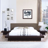 Modway Freja 3 Piece Queen Fabric Bedroom Set MOD-5492-CAP-BRN-SET Cappuccino Brown