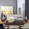 Modway Freja 3 Piece Queen Fabric Bedroom Set MOD-5492-WAL-BEI-SET Walnut Beige