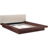 Modway Freja Queen Fabric Platform Bed MOD-5721-WAL-BEI-SET Walnut Beige