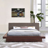 Modway Freja Queen Fabric Platform Bed MOD-5721-WAL-BRN-SET Walnut Brown