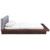Modway Freja Queen Fabric Platform Bed MOD-5721-WAL-GRY-SET Walnut Gray
