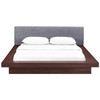 Modway Freja Queen Fabric Platform Bed MOD-5721-WAL-GRY-SET Walnut Gray