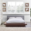 Modway Freja Queen Fabric Platform Bed MOD-5721-WAL-GRY-SET Walnut Gray