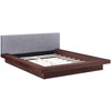 Modway Freja Queen Fabric Platform Bed MOD-5721-WAL-GRY-SET Walnut Gray