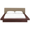 Modway Freja Queen Fabric Platform Bed MOD-5721-WAL-LAT-SET Walnut Latte