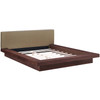 Modway Freja Queen Fabric Platform Bed MOD-5721-WAL-LAT-SET Walnut Latte