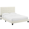 Modway Melanie Twin Tufted Button Upholstered Performance Velvet Platform Bed MOD-5805-IVO Ivory