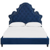 Modway Valentina Queen Tufted Nailhead Performance Velvet Platform Bed MOD-5808-NAV Navy