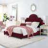 Modway Primrose Queen Performance Velvet Platform Bed MOD-5812-MAR Maroon