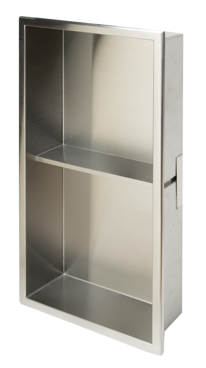 ALFI ALFI brand 8 x 36 Polished Stainless Steel Vertical Triple Shelf Bath Shower  Niche at