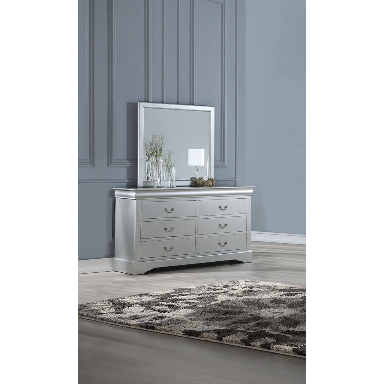 ACME 26705 Louis Philippe III Dresser, Platinum