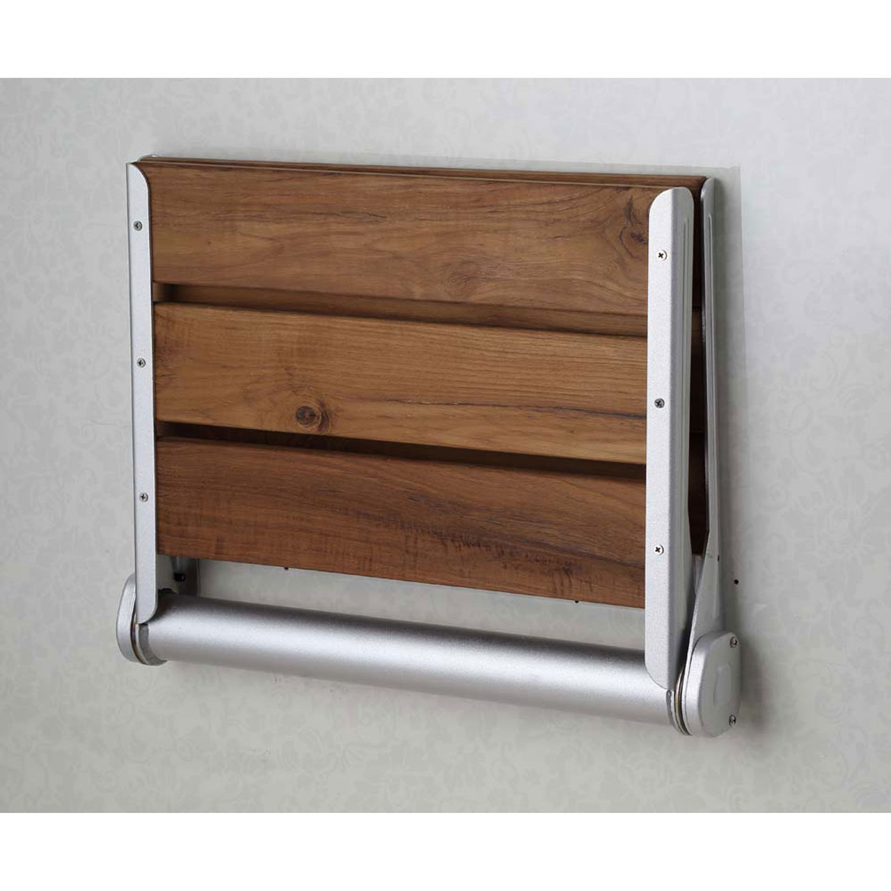 ANZZI Isle 15 in. Teak Wall Mounted Shower Seat - AC-AZ8208