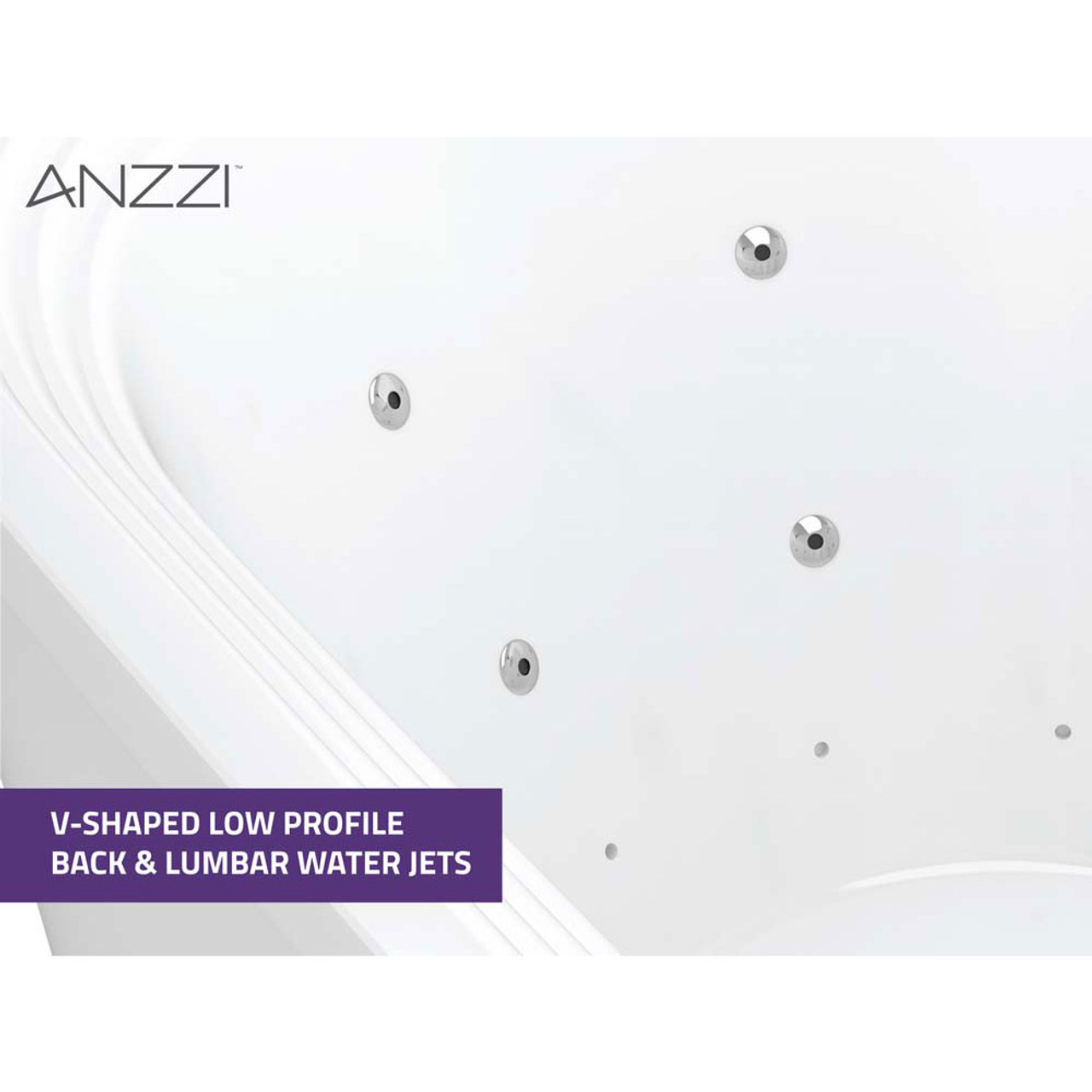 FT-AZ201 - ANZZI Sofi 5.6 ft. Center Drain Whirlpool and Air Bath Tub in  White