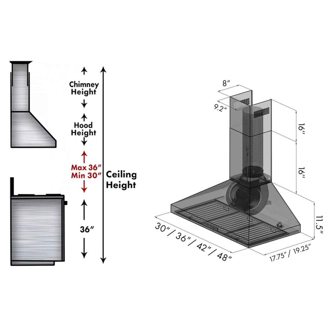 ZLINE 30 Wall Mount Range Hood in Stainless Steel (KL3-30)