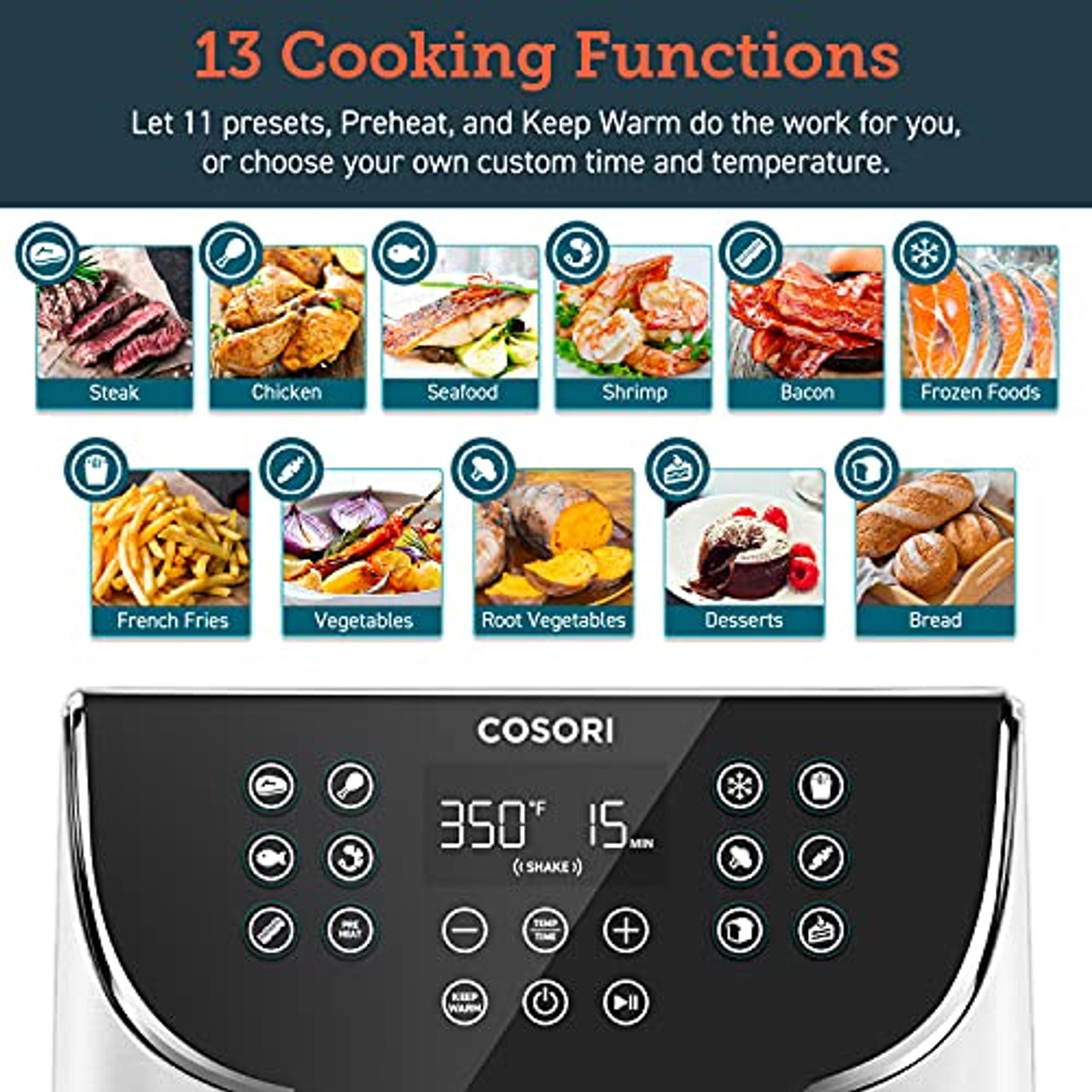 Cosori C158-6AC, Air Fryer Accessories, Set of 6 Fit for Most 5.8