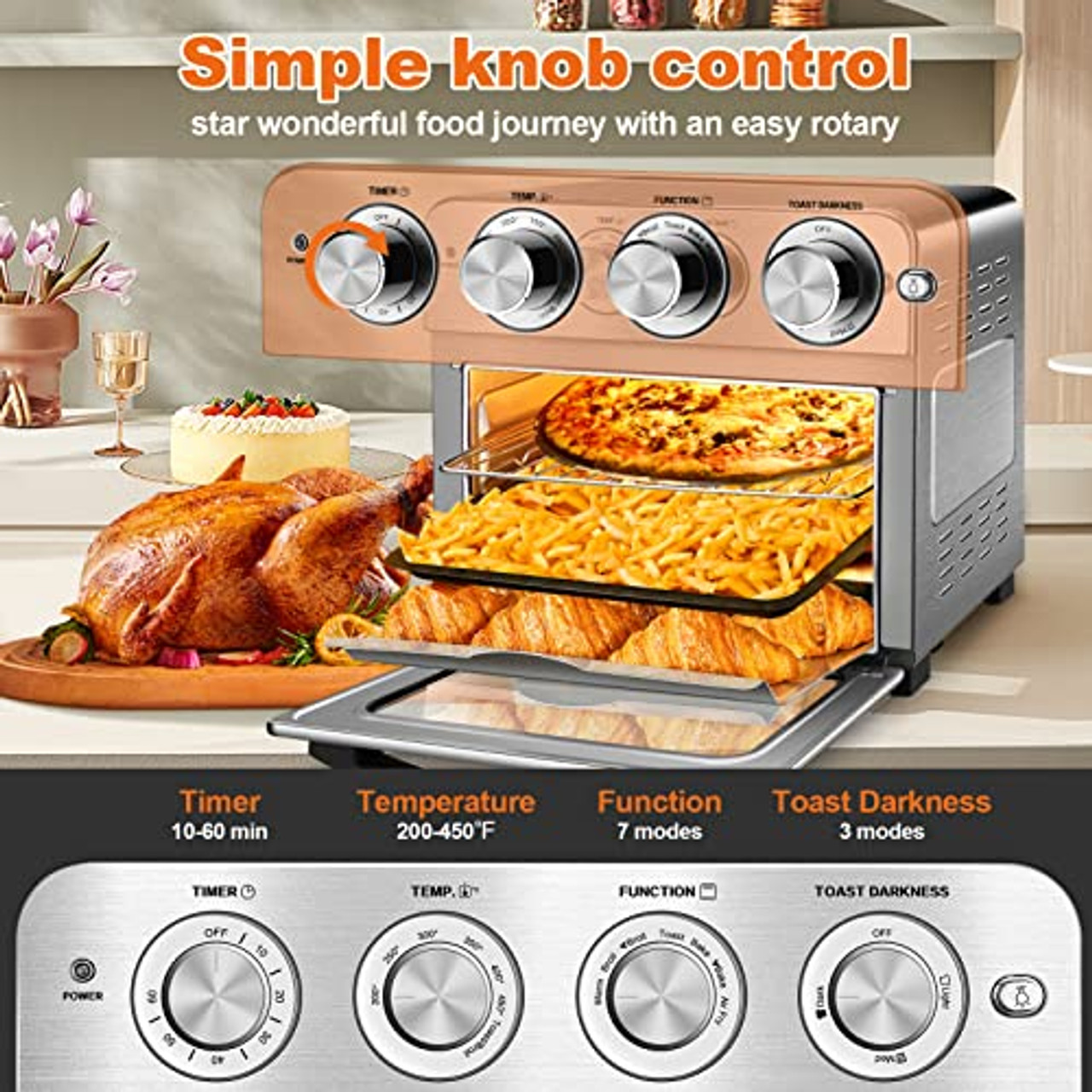 COSORI Air Fryer Oven Combo 5.8QT Max Xl Large Cooker (Cookbook with 100  Recipes), One-Touch Screen with 11 Precise Presets and Shake Reminder