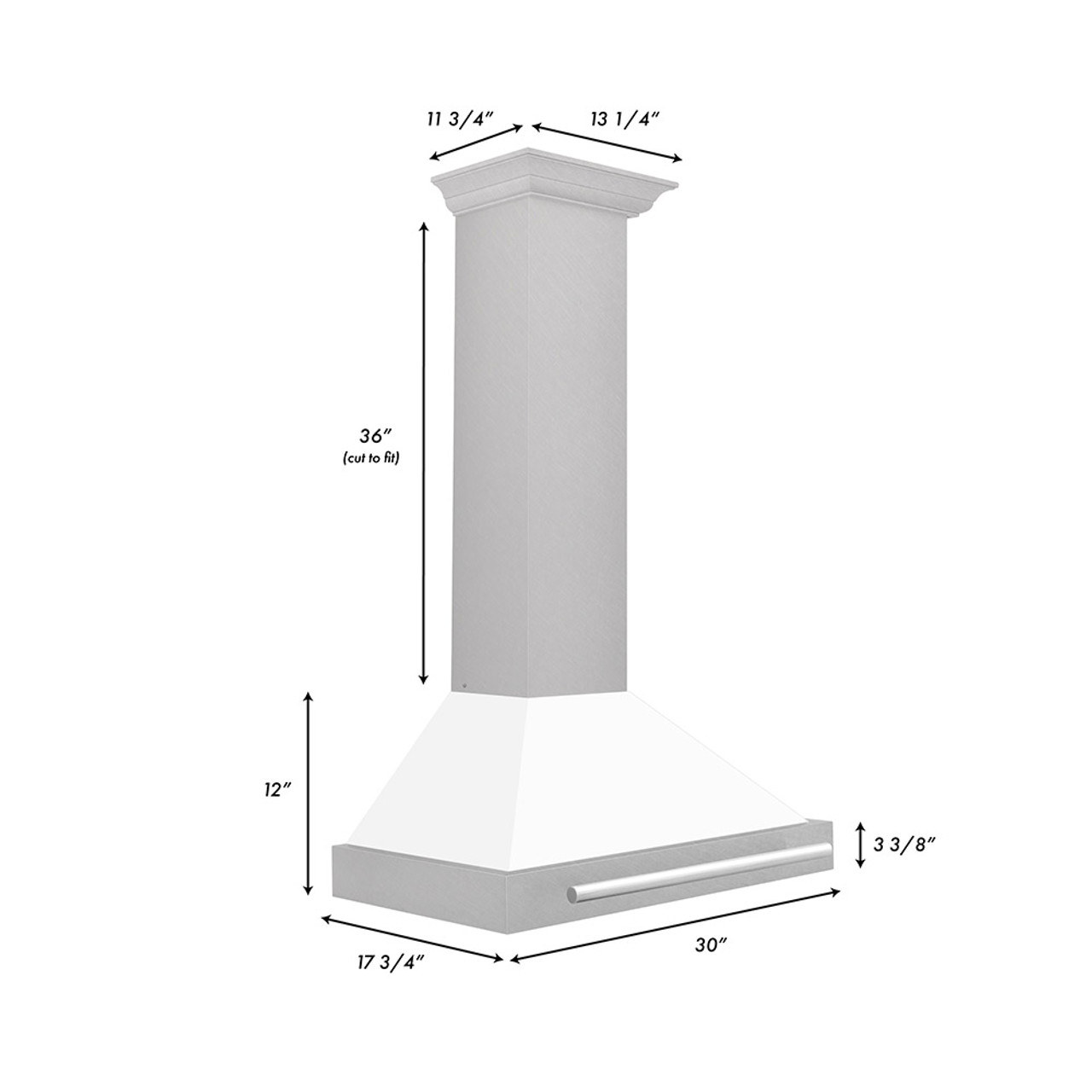 ZLINE 30 Stainless Steel Range Hood with Stainless Steel Handle KB4STX-30