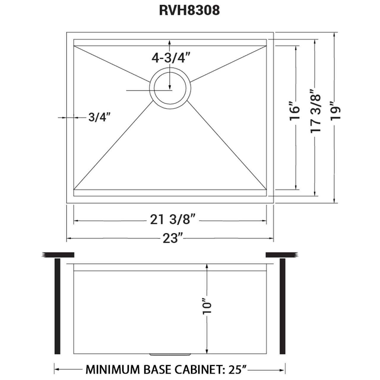 Ruvati Stainless Steel Kitchen Sink RVH8308