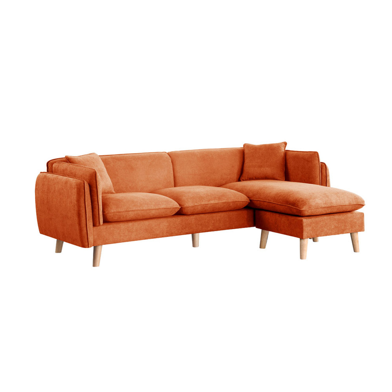 Brayden Orange Fabric Sectional Sofa Chaise 89642