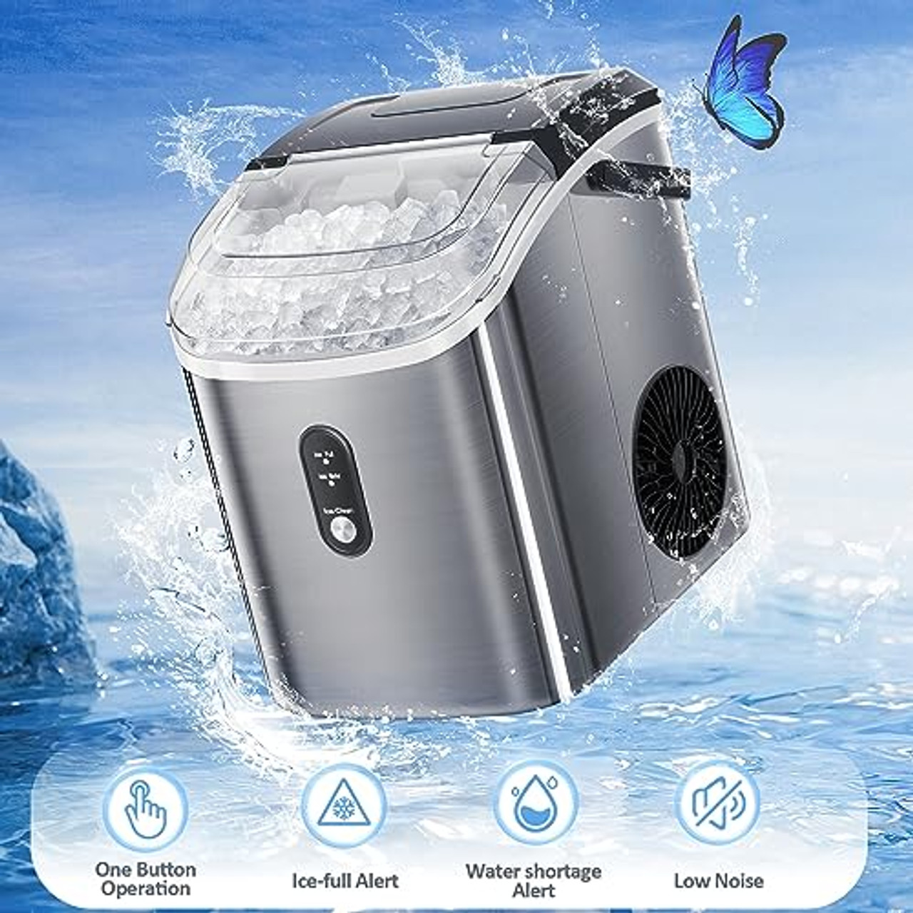 Small Countertop ice maker portable nugget crushed ice