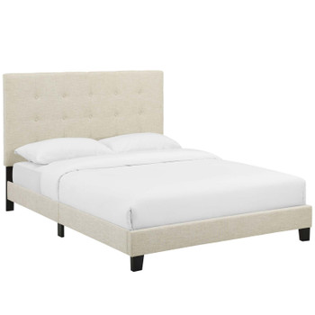 Modway Melanie Twin Tufted Button Upholstered Fabric Platform Bed MOD-5877-BEI Beige