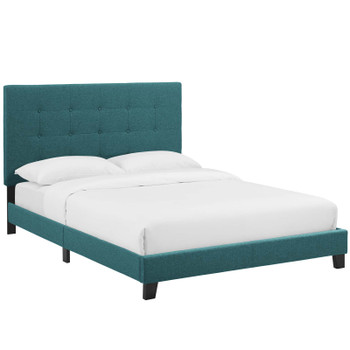 Modway Melanie Queen Tufted Button Upholstered Fabric Platform Bed MOD-5879-TEA Teal