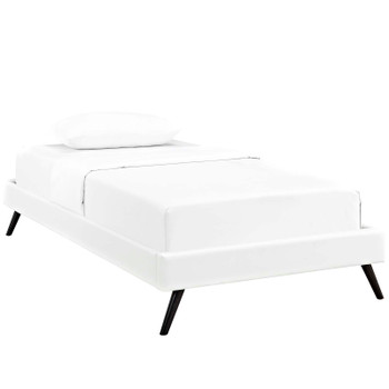 Modway Loryn Twin Vinyl Bed Frame with Round Splayed Legs MOD-5886-WHI White