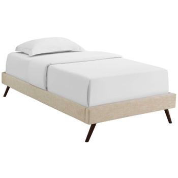 Modway Loryn Twin Fabric Bed Frame with Round Splayed Legs MOD-5887-BEI Beige