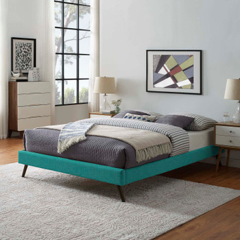 Modway Loryn Full Fabric Bed Frame with Round Splayed Legs MOD-5889-TEA Teal