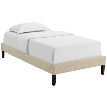 Modway Tessie Twin Fabric Bed Frame with Squared Tapered Legs MOD-5895-BEI Beige