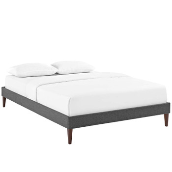 Modway Tessie Queen Fabric Bed Frame with Squared Tapered Legs MOD-5899-GRY Gray