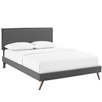 Modway Amaris Full Fabric Platform Bed with Round Splayed Legs MOD-5903-GRY Gray