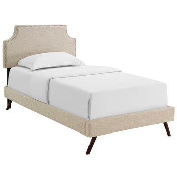 Modway Corene Twin Fabric Platform Bed with Round Splayed Legs MOD-5943-BEI Beige
