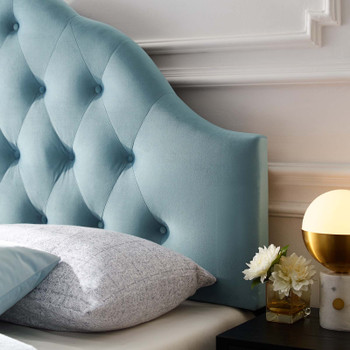 Modway Sovereign King Diamond Tufted Performance Velvet Headboard MOD-6125-LBU Light Blue