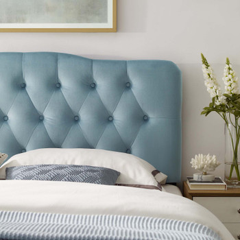 Modway Annabel Full Diamond Tufted Performance Velvet Headboard MOD-6128-LBU Light Blue