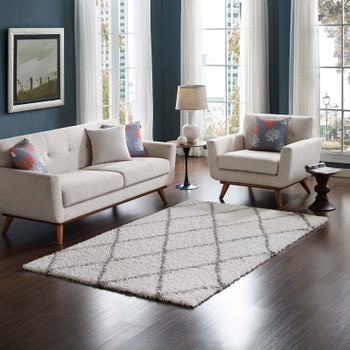 Modway Toryn Diamond Lattice 5x8 Shag Area Rug R-1144C-58