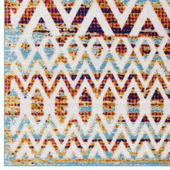 Modway Reflect Tamako Diamond and Chevron Moroccan Trellis 8x10 Indoor / Outdoor Area Rug R-1177B-810